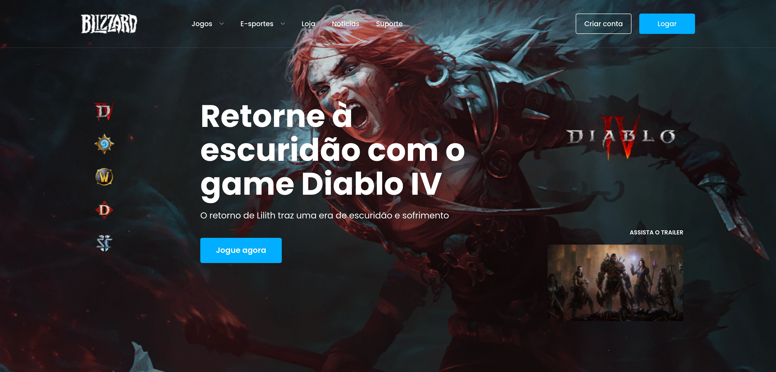 imagem mostrando um pouco do projeto Blizzard